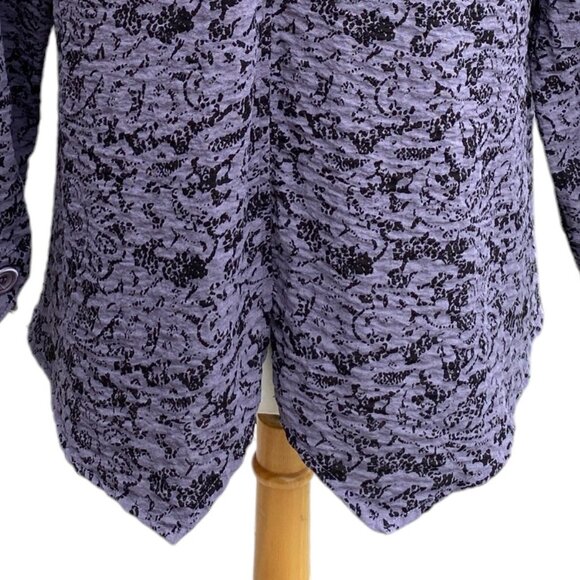 Habitat Button Down Abstract Top Sz S Purple Floral Tunic Lagenlook Artsy - Picture 10 of 14